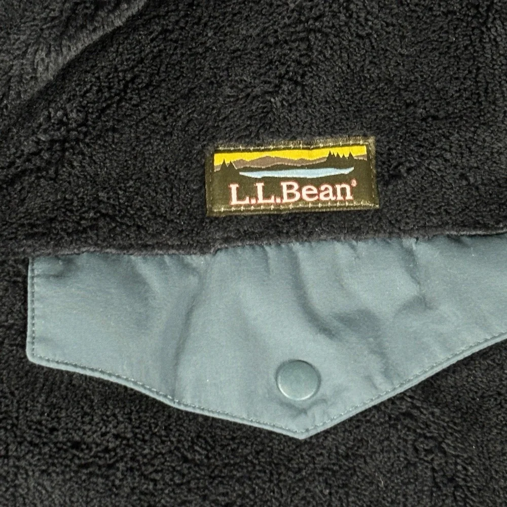 LL Bean Men's Hi-Pile Fleece Jacket Full-Zip Pockets M Tall Navy Blue